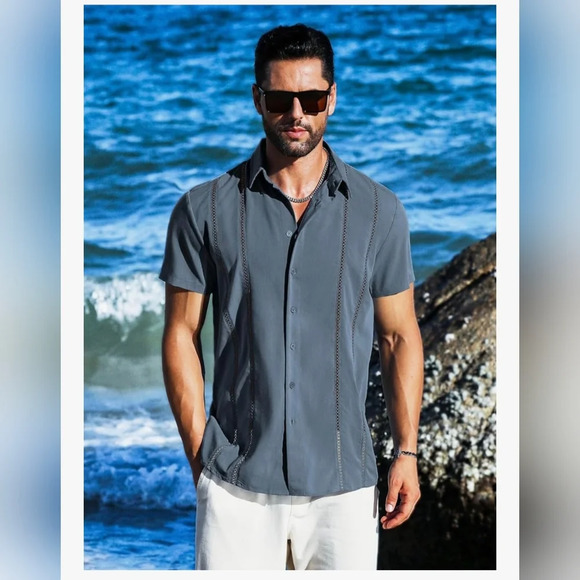 LETSEE Men's Cuban Guayabera Shirt #905 - Picture 6 of 13